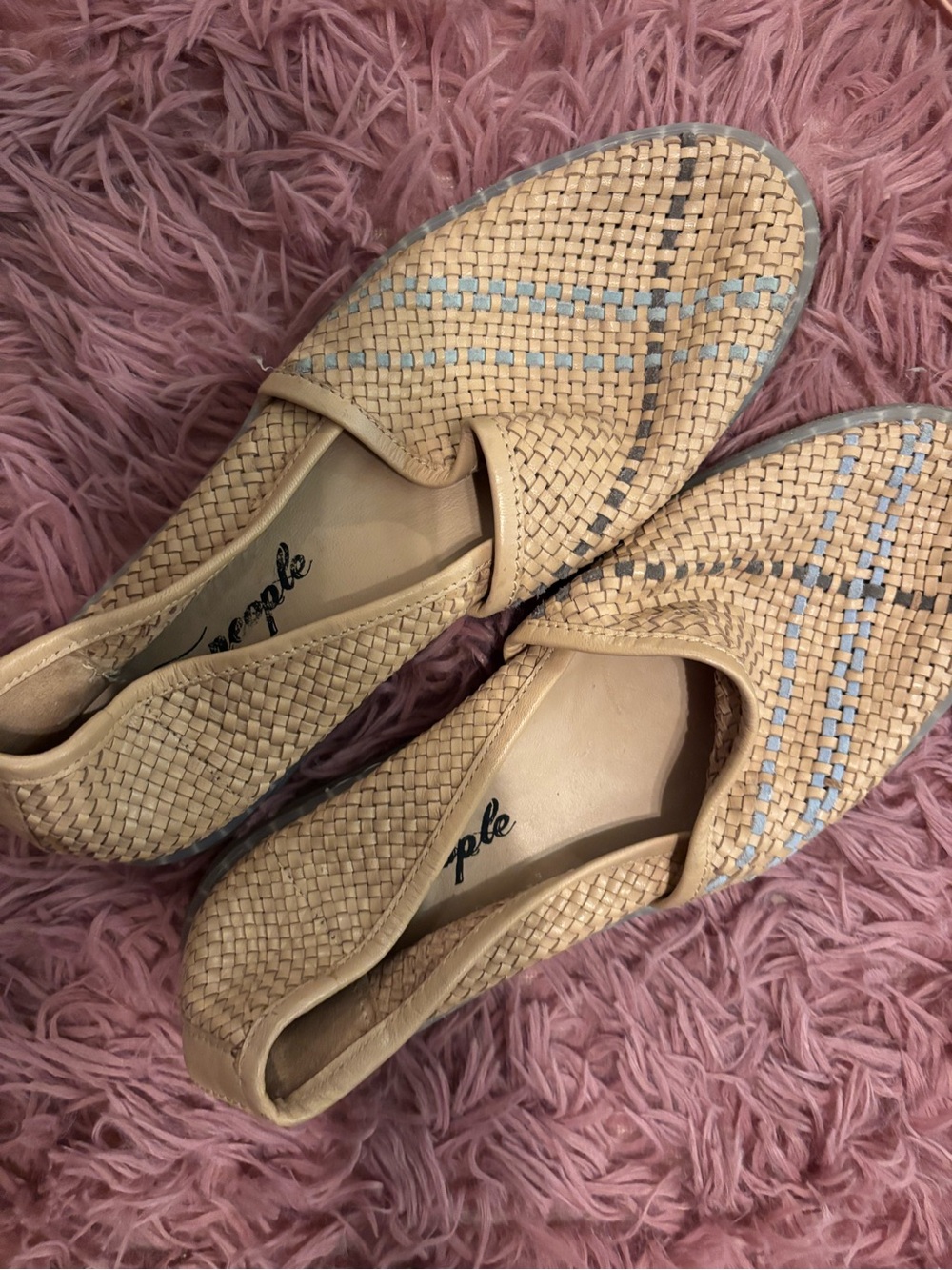 Free People Beige Woven Slip-On Flats - Neutral Casual Comfort